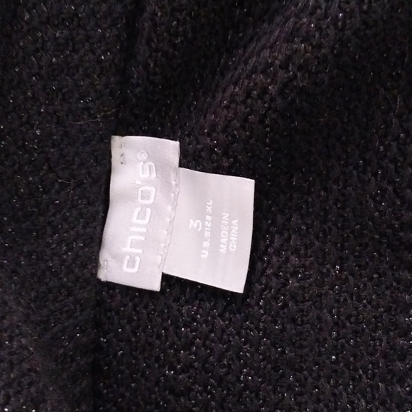 🔵BOGO FREE🔵 Chico's Blazer Coat Jacket Sparkly Textured  Sz 3 (XL) - Picture 7 of 7